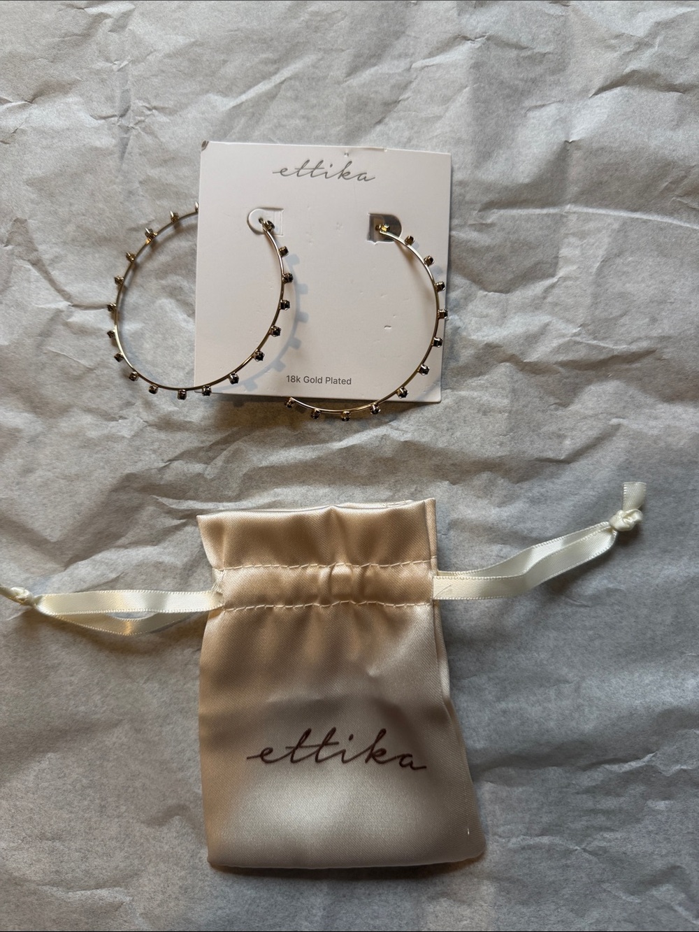 ettika Gold Spike Accent Hoop Earrings